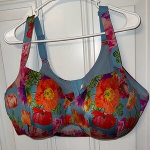 Cacique Lane Bryant Lightly Lined Balconette Bra Vibrant Floral 48DDD